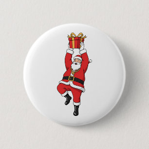 Chapa Redonda De 5 Cm Papá Noel divertido de Hip Hop con cadena de oro d