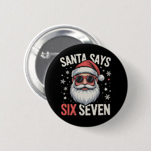 Chapa Redonda De 5 Cm Papá Noel Divertido Dice Seis Siete Navidad 67 Mem