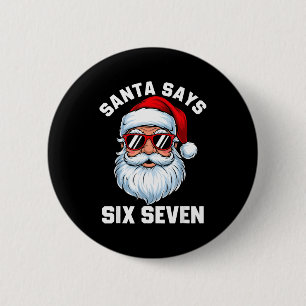 Chapa Redonda De 5 Cm Papá Noel Divertido Dice Seis Siete Navidad 67 Mem