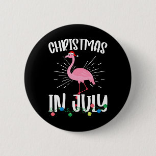 Chapa Redonda De 5 Cm Papá Noel Flamenco Navidad En Julio Hawaiano Veran