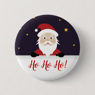 Chapa Redonda De 5 Cm Papá Noel Ho ho ho el noche de navidad