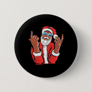 Chapa Redonda De 5 Cm Papá Noel Hombre Negro Navidades Familia Navidad P