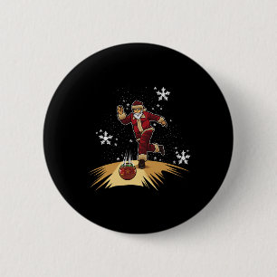 Chapa Redonda De 5 Cm Papá Noel Juega A Boliche - Regalo De Navidad Para