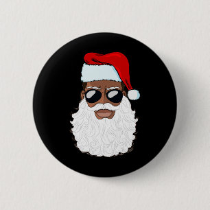 Chapa Redonda De 5 Cm Papá Noel Negro Navidad Papá Noel Afro Americano A