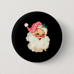 Chapa Redonda De 5 Cm Papá Noel Nk Cara de Navidad Viejo Xmas Vintage Nk