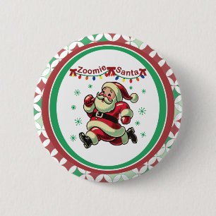 Chapa Redonda De 5 Cm Papá Noel Zoomie Navidad