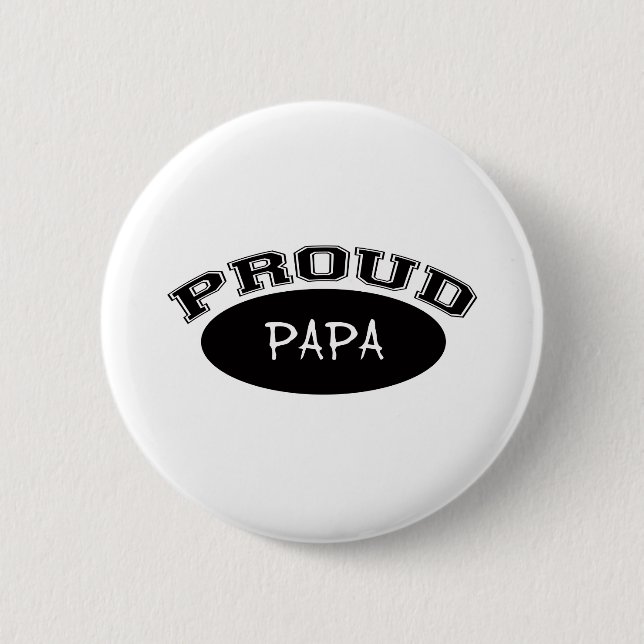 Chapa Redonda De 5 Cm Papá orgullosa (negro) (Anverso)