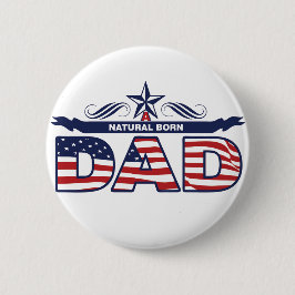 Chapa Redonda De 5 Cm Papá, padre, papá llevado natural