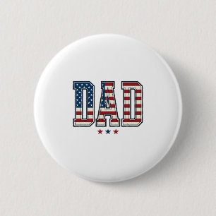 Chapa Redonda De 5 Cm Papá Patriótico Bandera Americana Diseño Vector Vi