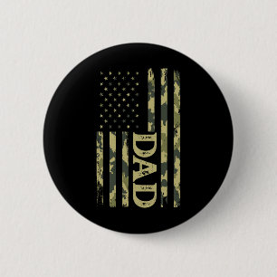 Chapa Redonda De 5 Cm Papá Patriótico Usa Día del Padre Bandera American