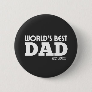 Chapa Redonda De 5 Cm Papá Personalizado Mejor del Mundo