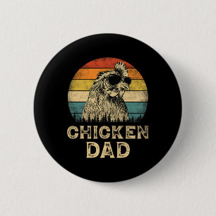 Chapa Redonda De 5 Cm Papá Pollo Amantes del Pollo Día del Padre