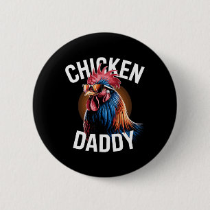 Chapa Redonda De 5 Cm Papá Pollo Padre de Pollos Granjero de Aves Padre