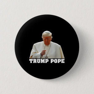 Chapa Redonda De 5 Cm Papa Trump Divertido Trump Vaticano Cristiano Retr