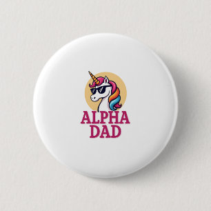 Chapa Redonda De 5 Cm Papá Unicornio Divertido Laufey Hombres Día del Pa