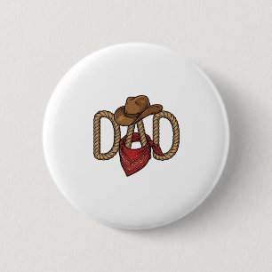 Chapa Redonda De 5 Cm Papá Vaquero Sombrero de Cuerda Bandana Grabado Vi