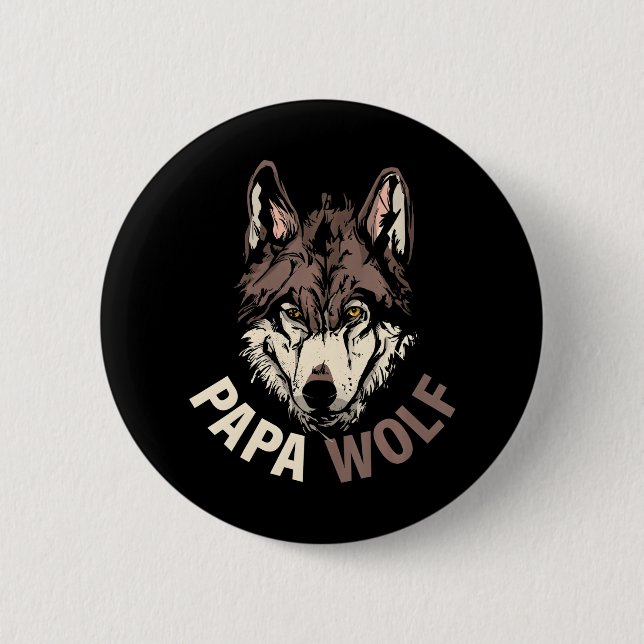 Chapa Redonda De 5 Cm Papa Wolf (Anverso)