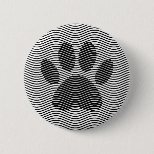 Chapa Redonda De 5 Cm Papas De Perro Impresión Sobre Ondas Negras Y Blan