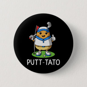 Chapa Redonda De 5 Cm Papas jugando golf Putt-tato Papas divertidas juga