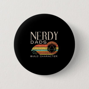 Chapa Redonda De 5 Cm Papás nerds construyen carácter divertido Rpg jueg