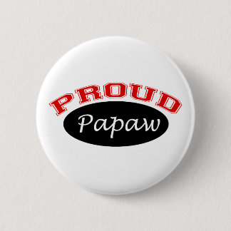 Chapa Redonda De 5 Cm Papaw orgulloso (negro y rojo)