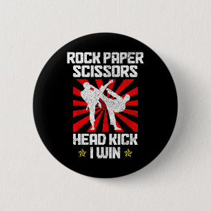 Chapa Redonda De 5 Cm Papel de rock de artes marciales tira de karate Ta
