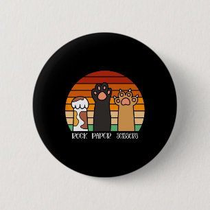 Chapa Redonda De 5 Cm Papel de rock tijeras juego de gatitos para animal