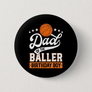 Chapa Redonda De 5 Cm Papel Del Baller Nacimiento Niño Baloncesto Tema P
