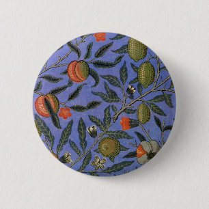 Chapa Redonda De 5 Cm Papel pintado colorido azul granada de William Mor