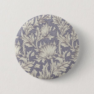 Chapa Redonda De 5 Cm Papel pintado de amapola de cuerno de William Morr