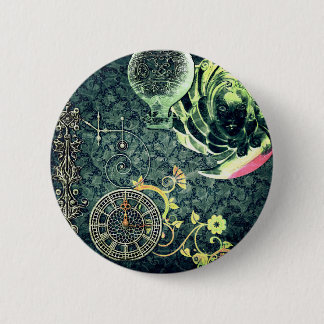 Chapa Redonda De 5 Cm Papel pintado de Steampunk del vintage