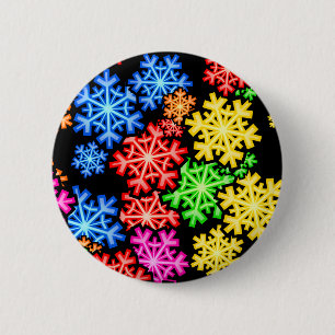 Chapa Redonda De 5 Cm Papel pintado del copo de nieve