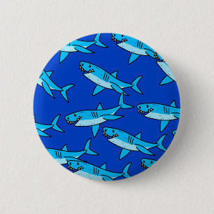 Chapa Redonda De 5 Cm Papel pintado del tiburón