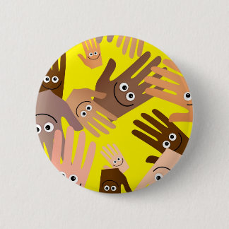 Chapa Redonda De 5 Cm Papel pintado feliz de las manos