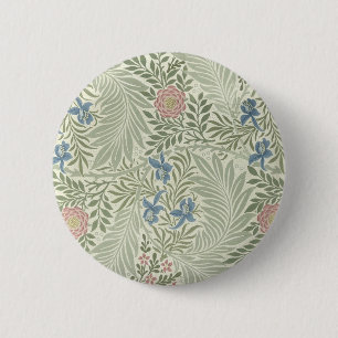Chapa Redonda De 5 Cm Papel pintado floral Larkspur de William Morris