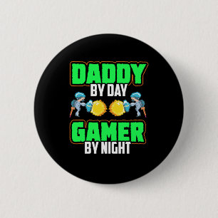 Chapa Redonda De 5 Cm Papi De Arte Gamer Y Gamer De Noche