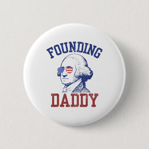 Chapa Redonda De 5 Cm Papi Fundador George Washington Funny 4 De Julio