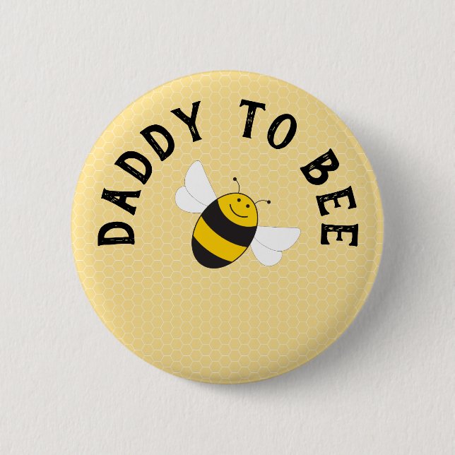 Chapa Redonda De 5 Cm Papi para abejas para la ducha de bebé (Anverso)