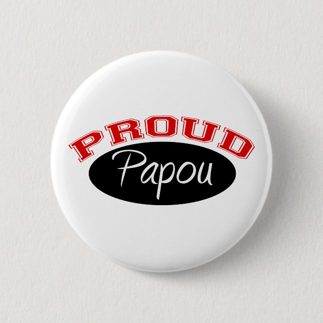 Chapa Redonda De 5 Cm Papou orgulloso (Anverso)