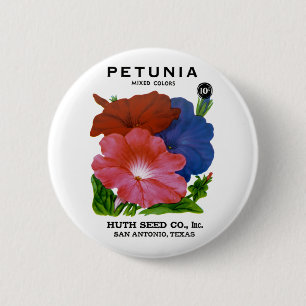 Chapa Redonda De 5 Cm Paquete de semillas vintage de Petunia