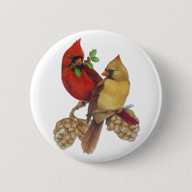 Chapa Redonda De 5 Cm Par cardinal (Anverso)