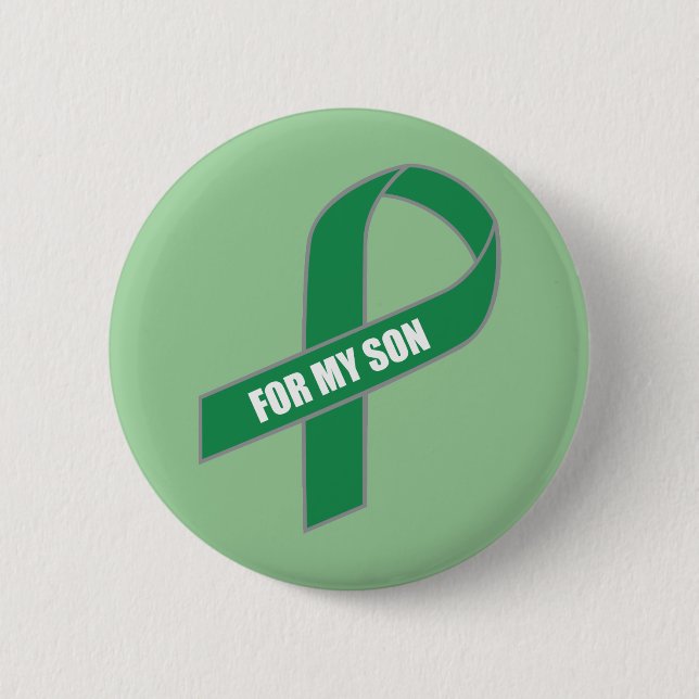 Chapa Redonda De 5 Cm Para mi hijo (cinta verde) (Anverso)