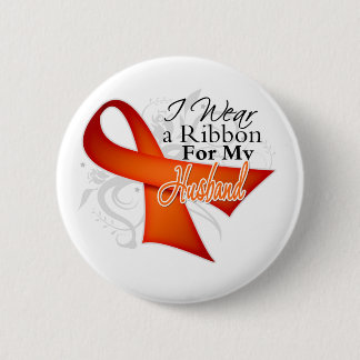 Chapa Redonda De 5 Cm Para mi marido - Leukemia Ribbon