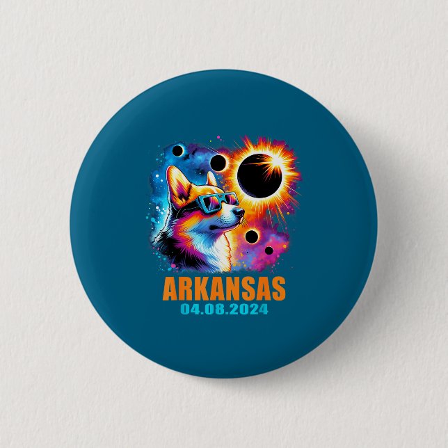 Chapa Redonda De 5 Cm Para totalidad eclipse solar total Arkansas (Anverso)