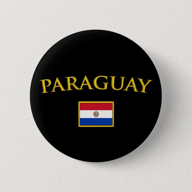 Chapa Redonda De 5 Cm Paraguay de oro (Anverso)