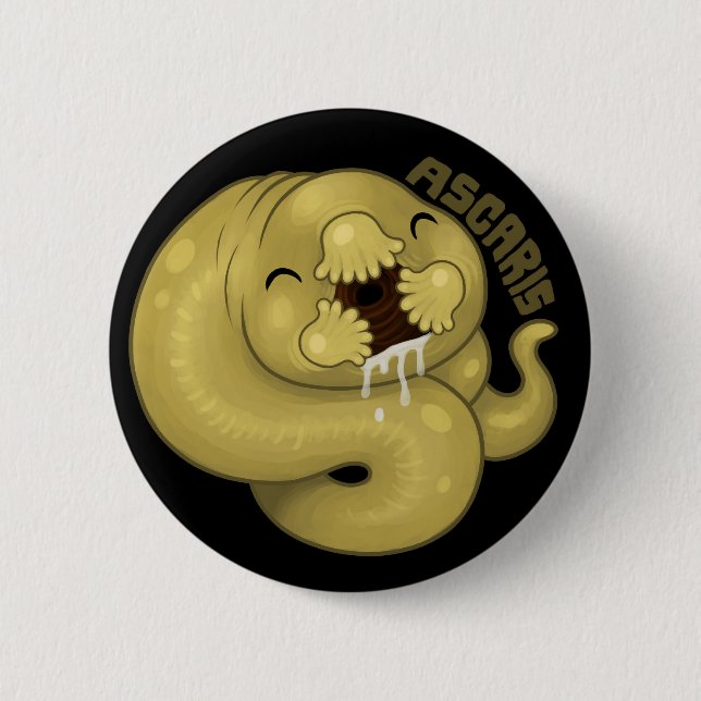 Chapa Redonda De 5 Cm PARÁSITOS: Ascaris (Anverso)