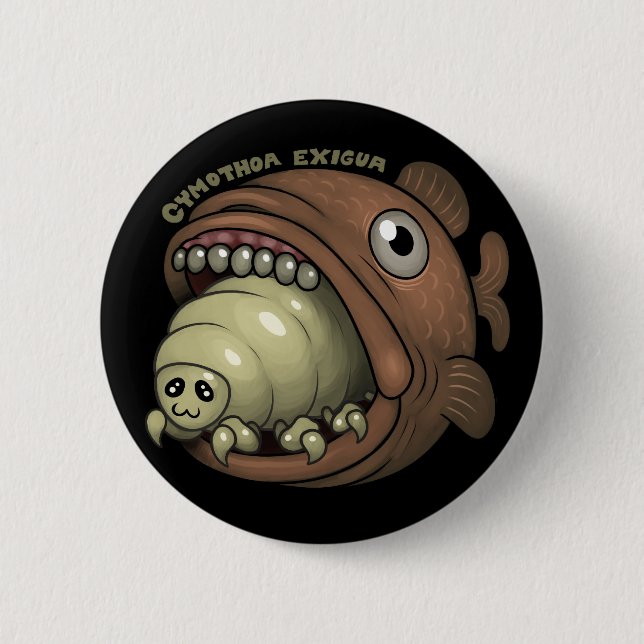 Chapa Redonda De 5 Cm PARÁSITOS: Exigua de Cymothoa (Anverso)