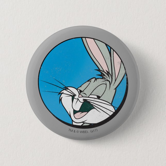 Chapa Redonda De 5 Cm Parche azul retro BUGS BUNNY™ (Anverso)