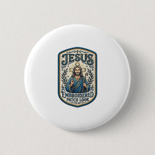 Chapa Redonda De 5 Cm Parche Bordado de Jesús Mira Parche Bordado de Jes
