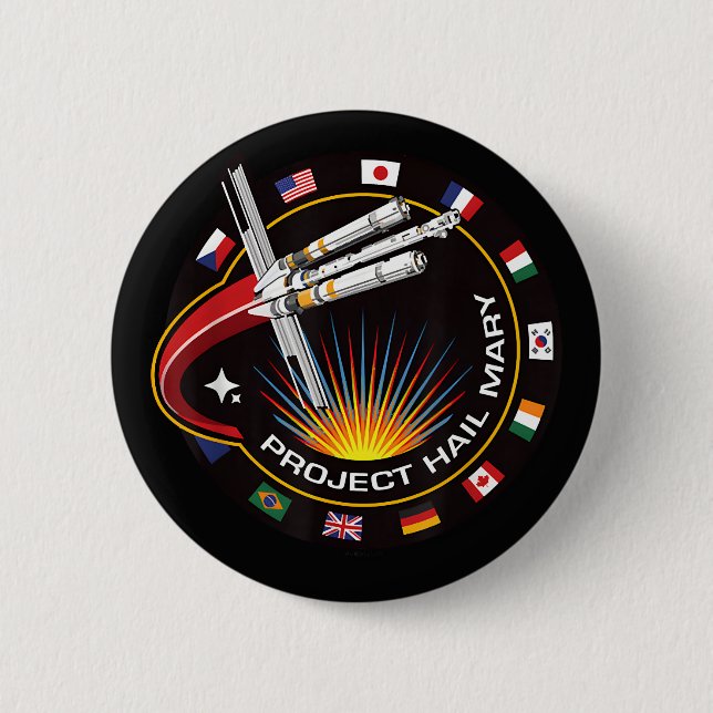 Chapa Redonda De 5 Cm Parche de misión espacial (Anverso)